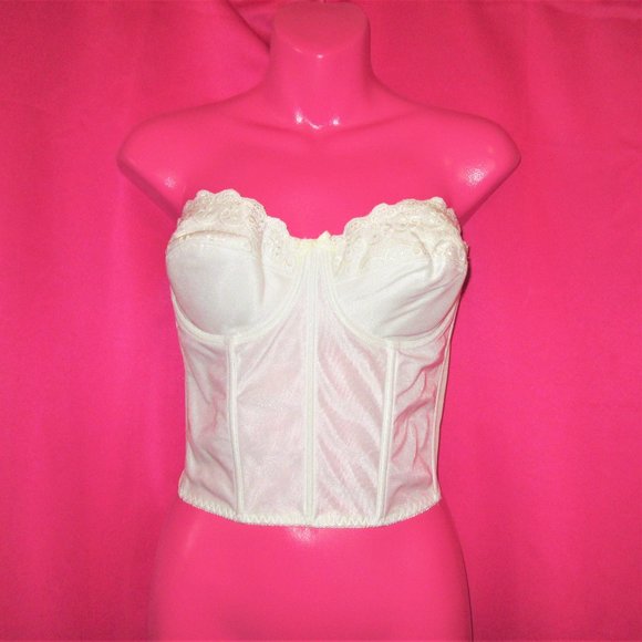 Vintage Other - white vintage corset satin bra size 36c new nwot